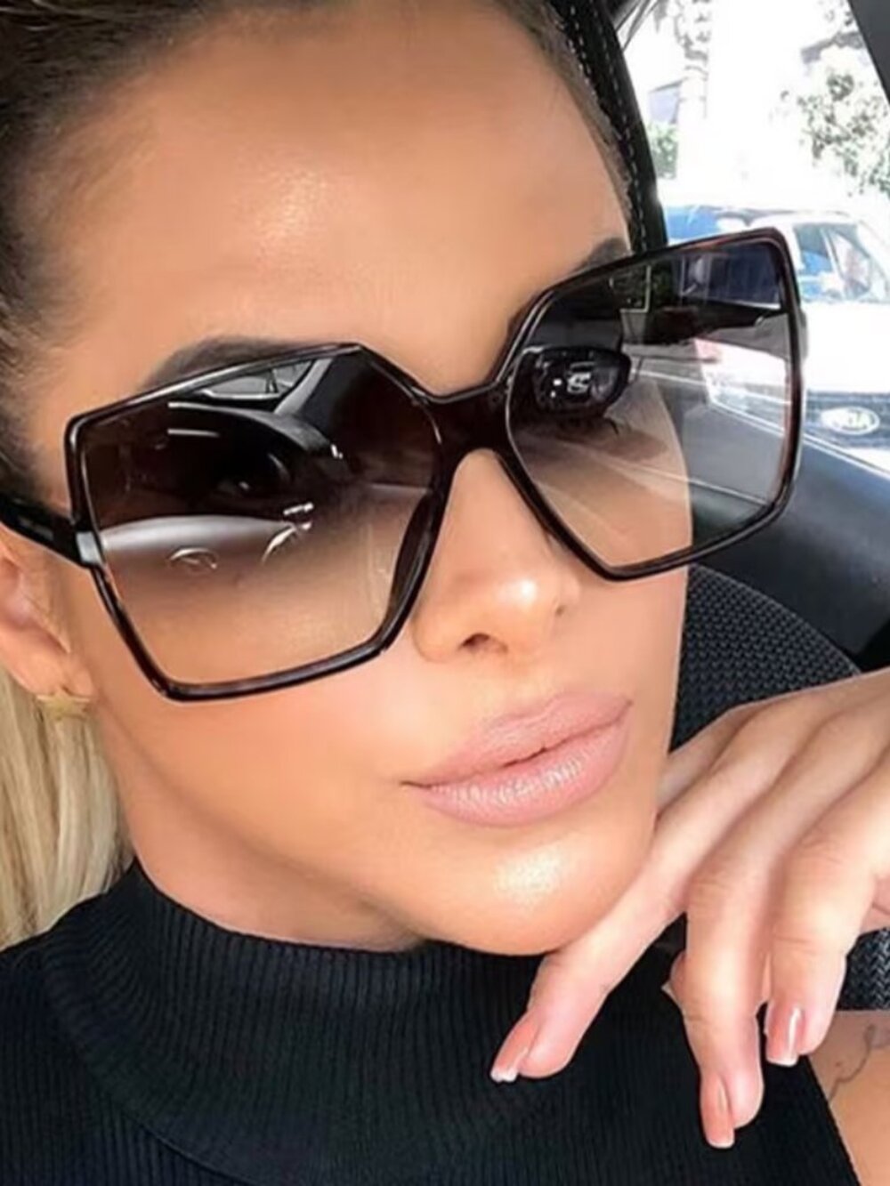 Oversized PC Frame Fashion Glasses